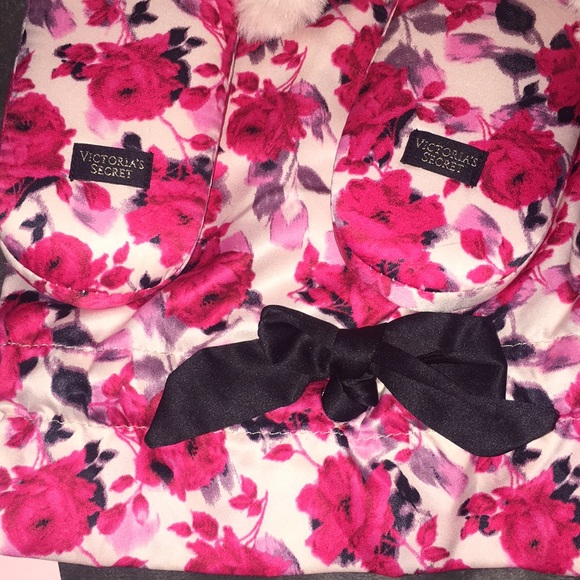 Victoria’s Secret Floral Slippers & Floral Dust Bag L (9-10) NWT - Picture 5 of 8